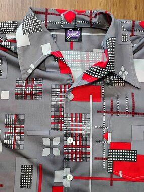 Vintage Joel California MCM Polyester Disco Shirt Short Sleeve